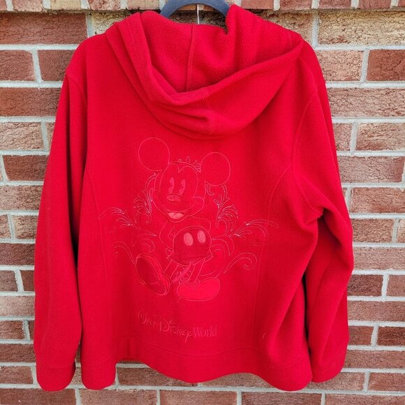 Walt Disney World Resorts Fleece Hooded Jacket Women's Sz 2X Embroidered Mickey - Picture 2 of 10